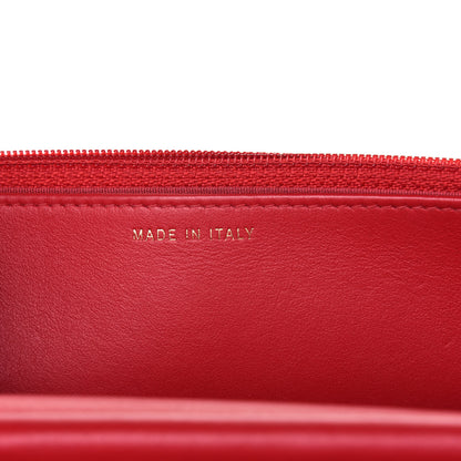 Chanel Caviar Quilted CC Filigree Wallet On Chain WOC Red 6 of 12