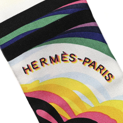 Hermes Silk Brides De Gala Shadow Twilly Black Jaune Multicolor 3 of 6