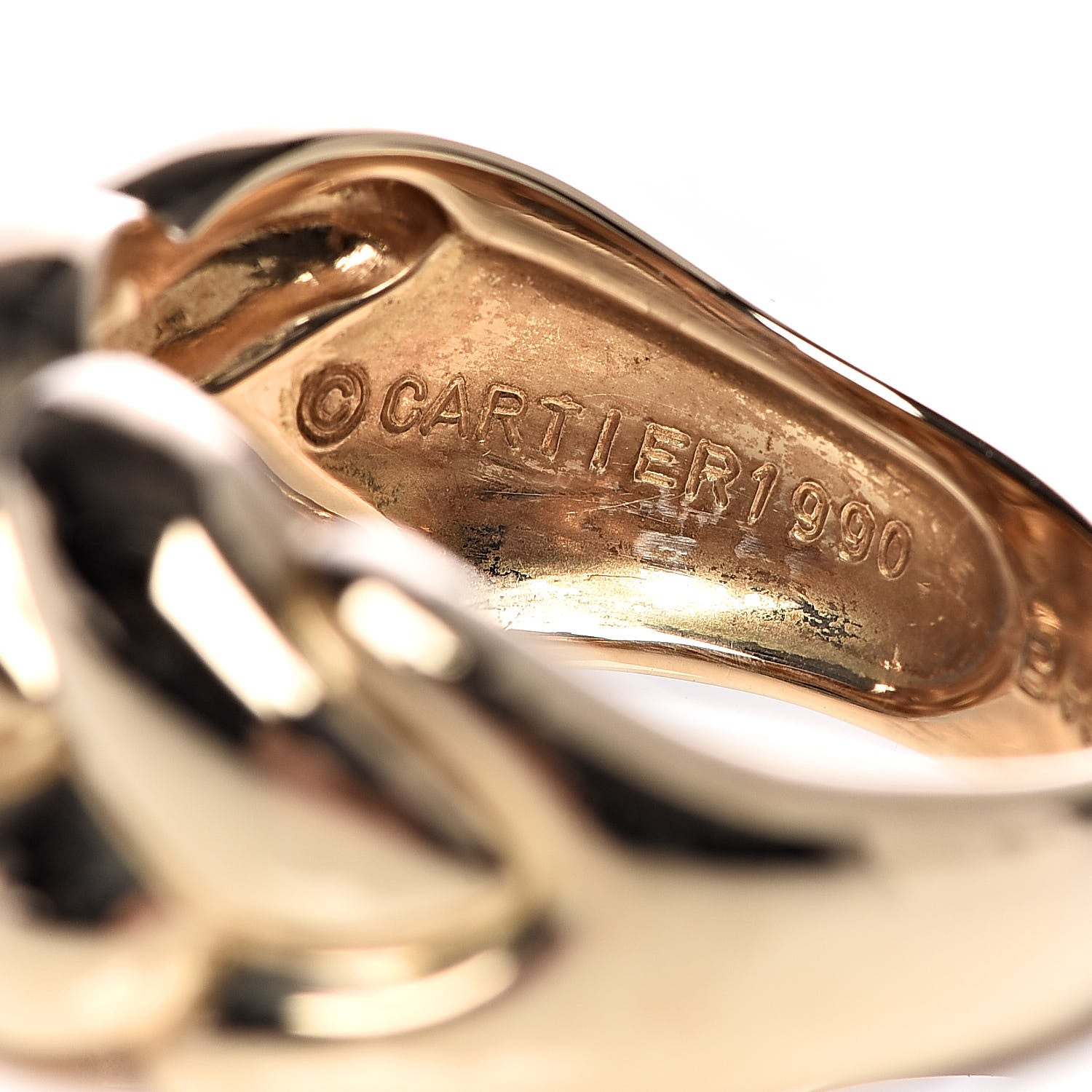 Cartier 18K Yellow Gold Braided Band Ring 54 6.75 5 of 6