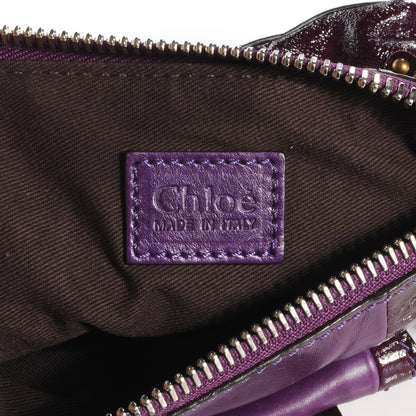 Chloe Patent Leather Paddington Pochette Bag Dark Purple 7 of 10