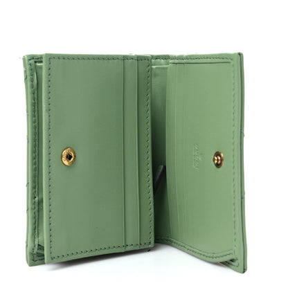 Gucci Calfskin Matelasse Chevron GG Marmont Card Case Wallet Salamander Green 5 of 7
