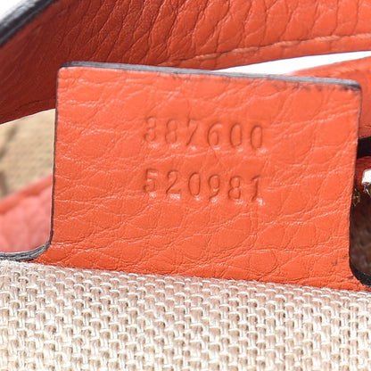 Gucci Monogram Cellarius Calfskin Large Boston Beige Ebony New Dark Orange 10 of 15