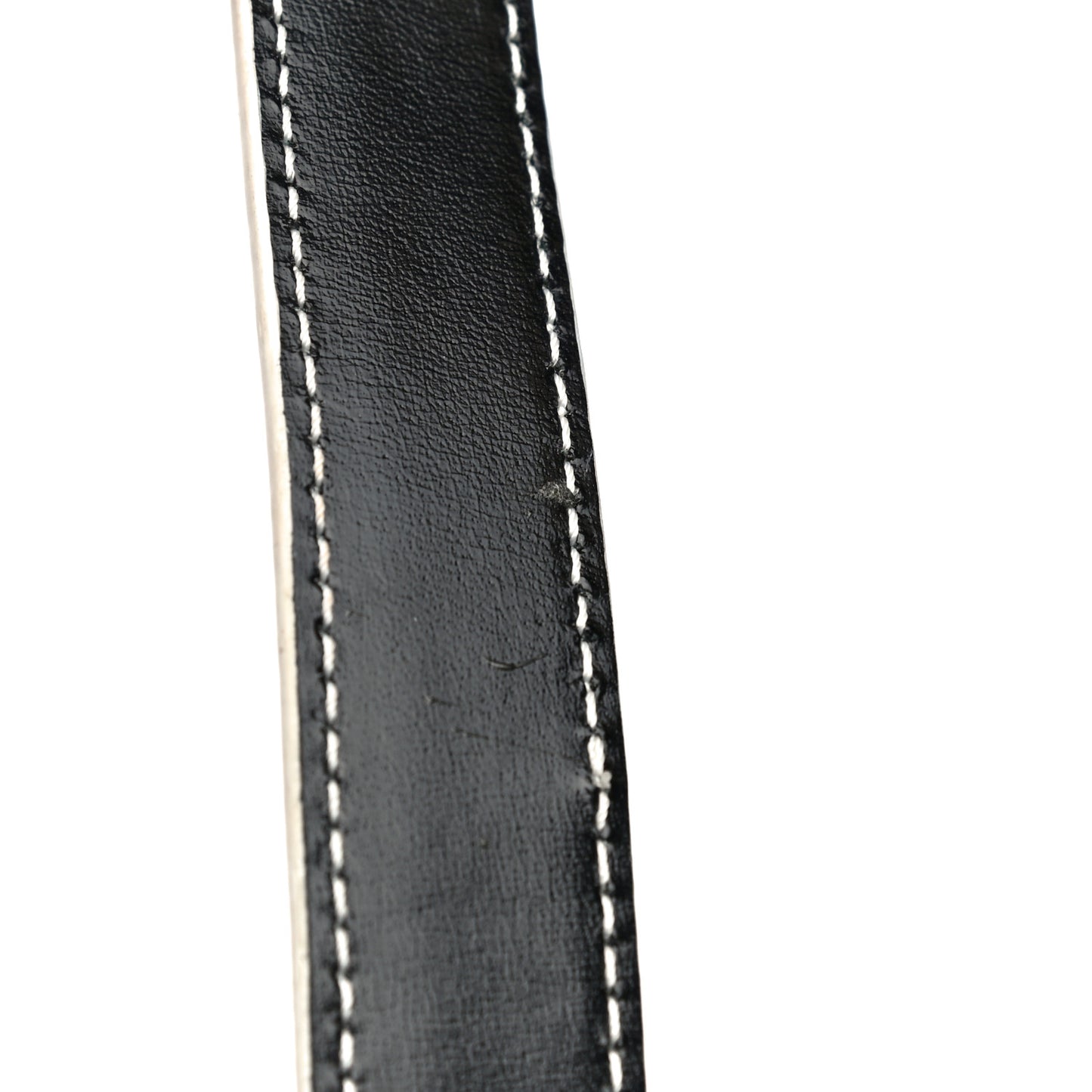 Calfskin Contrast Topstitch Small Antigona Black White