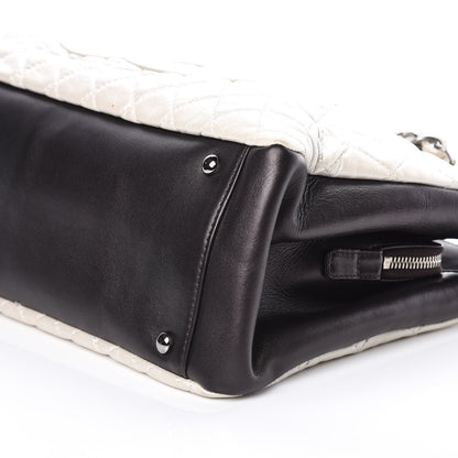 Chanel Metallic Lambskin Quilted Mademoiselle Tote Pearl 6 of 13