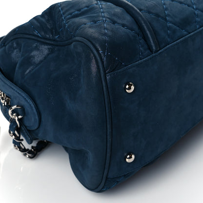 Chanel Iridescent Calfskin Quilted Relax CC Bowler Blue 5 of 12