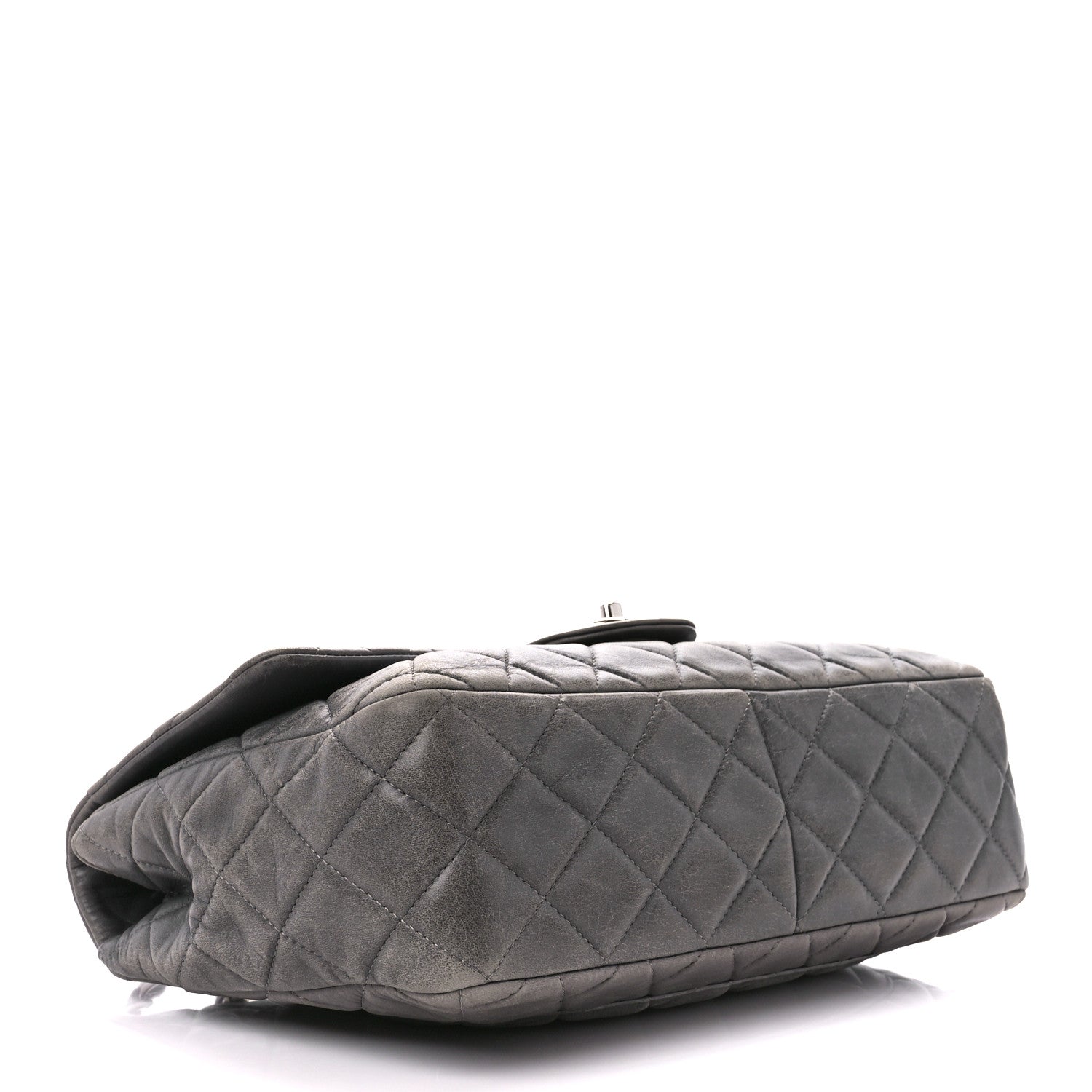 Chanel Lambskin Quilted Jumbo Single Flap Grey 4 of 12
