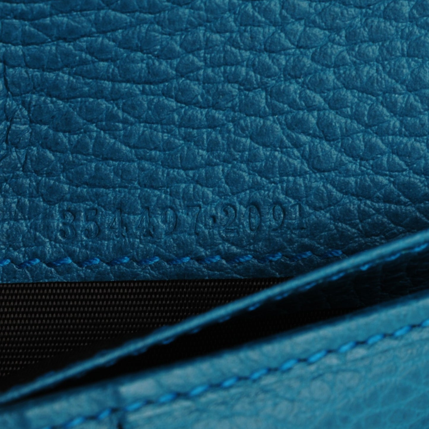Dollar Calfskin Medium Swing Zip Around Wallet Deep Cobalt