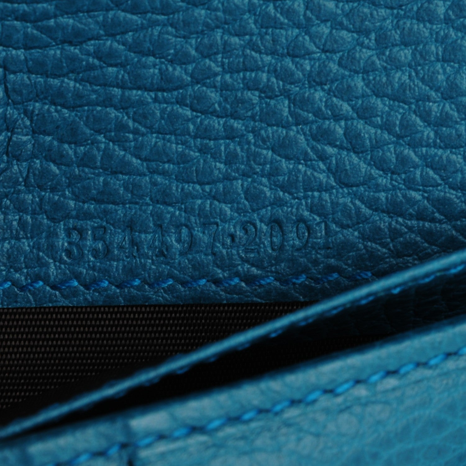 Gucci Dollar Calfskin Medium Swing Zip Around Wallet Deep Cobalt 7 of 8