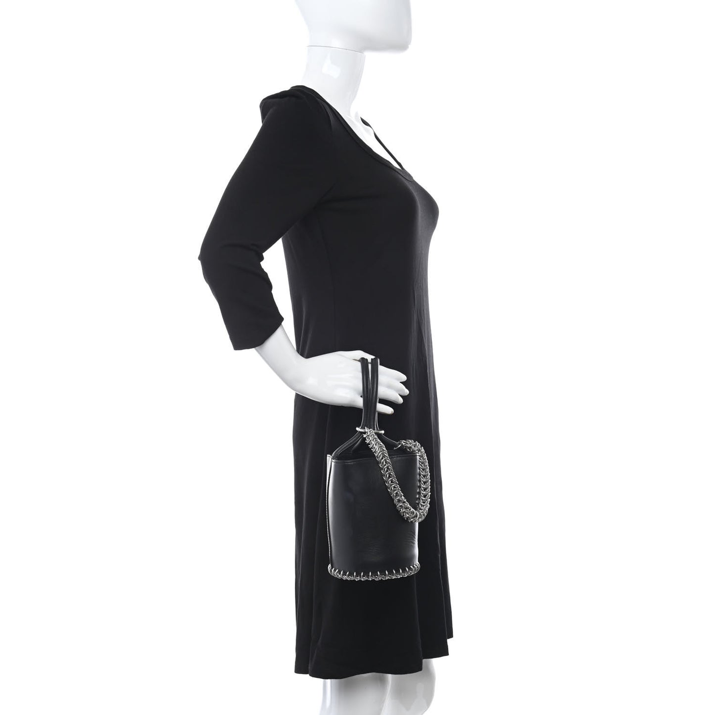 Smooth Calfskin Roxy Bucket Bag Black