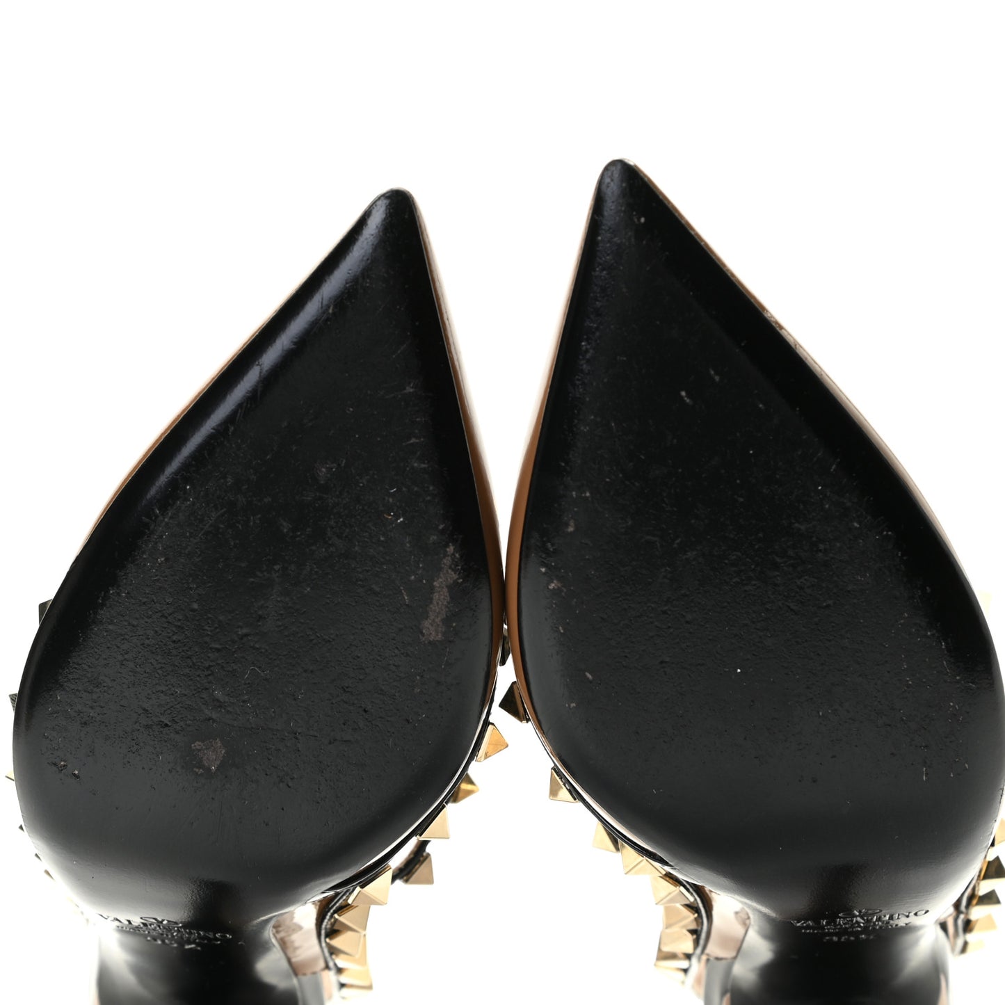 Patent Rockstud Ankle Strap Pumps 35.5 Noisette Black