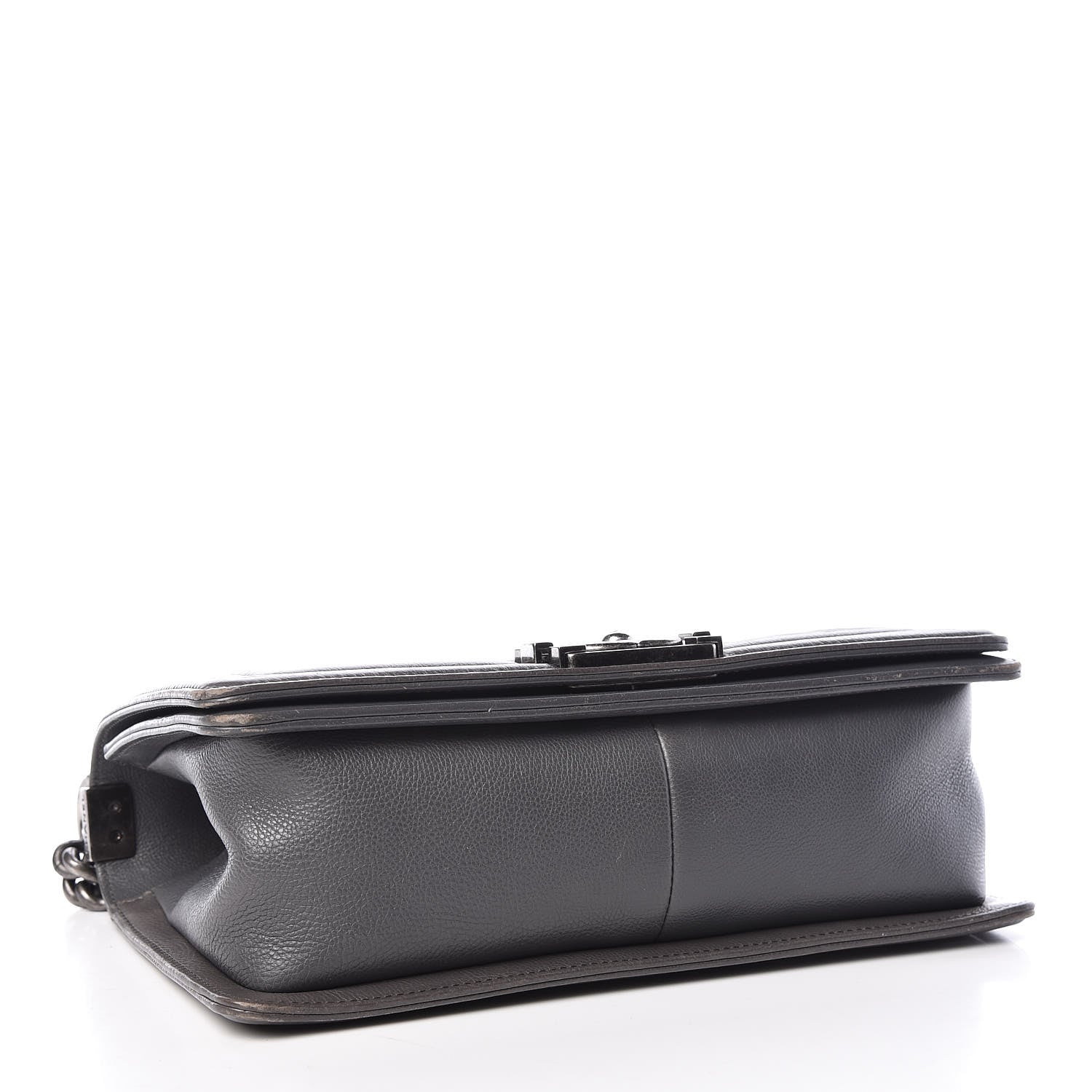 Chanel Calfskin Double Stitch Medium Boy Flap Grey 4 of 14