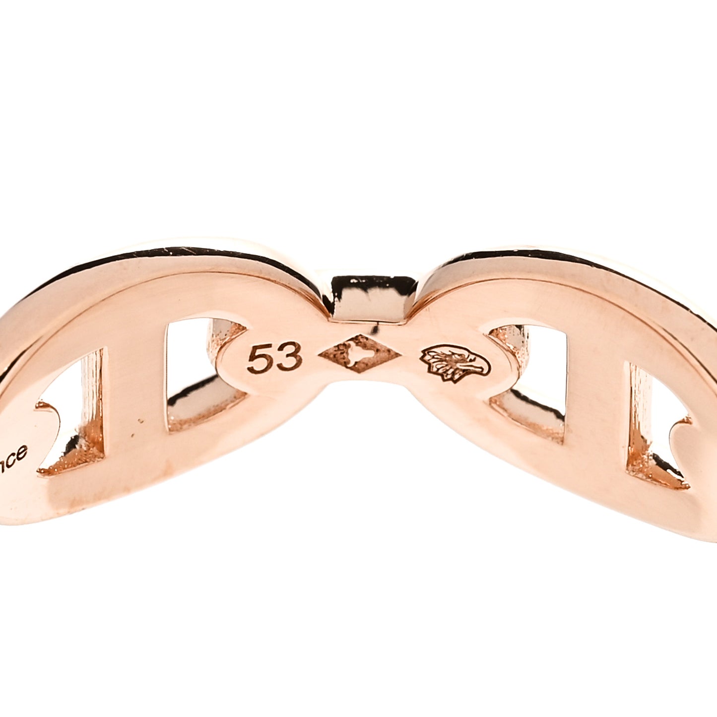 18K Rose Gold PM Chaine D'Ancre Enchainee Ring 53 6.5