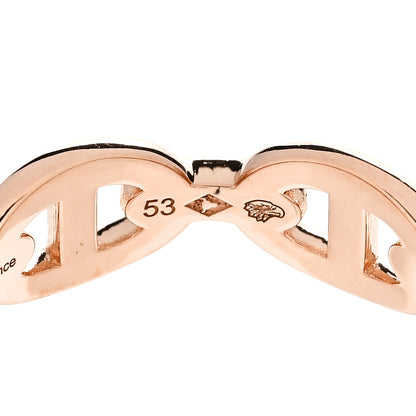 Hermes 18K Rose Gold PM Chaine D'Ancre Enchainee Ring 53 6.5 6 of 7