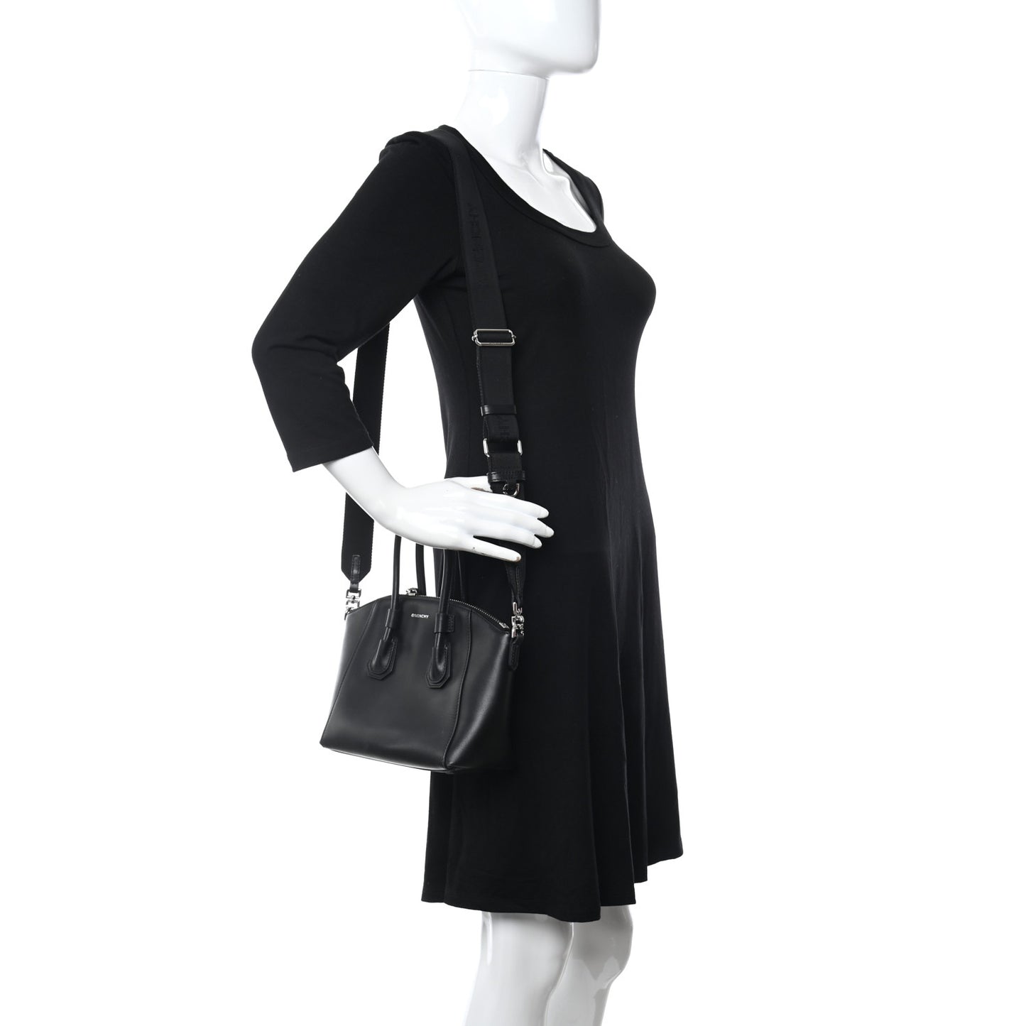 Box Calfskin Mini Sport Antigona Top Handle Bag Black