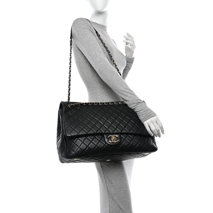 Chanel Calfskin Quilted XXL Travel Flap Bag Black 2 of 10