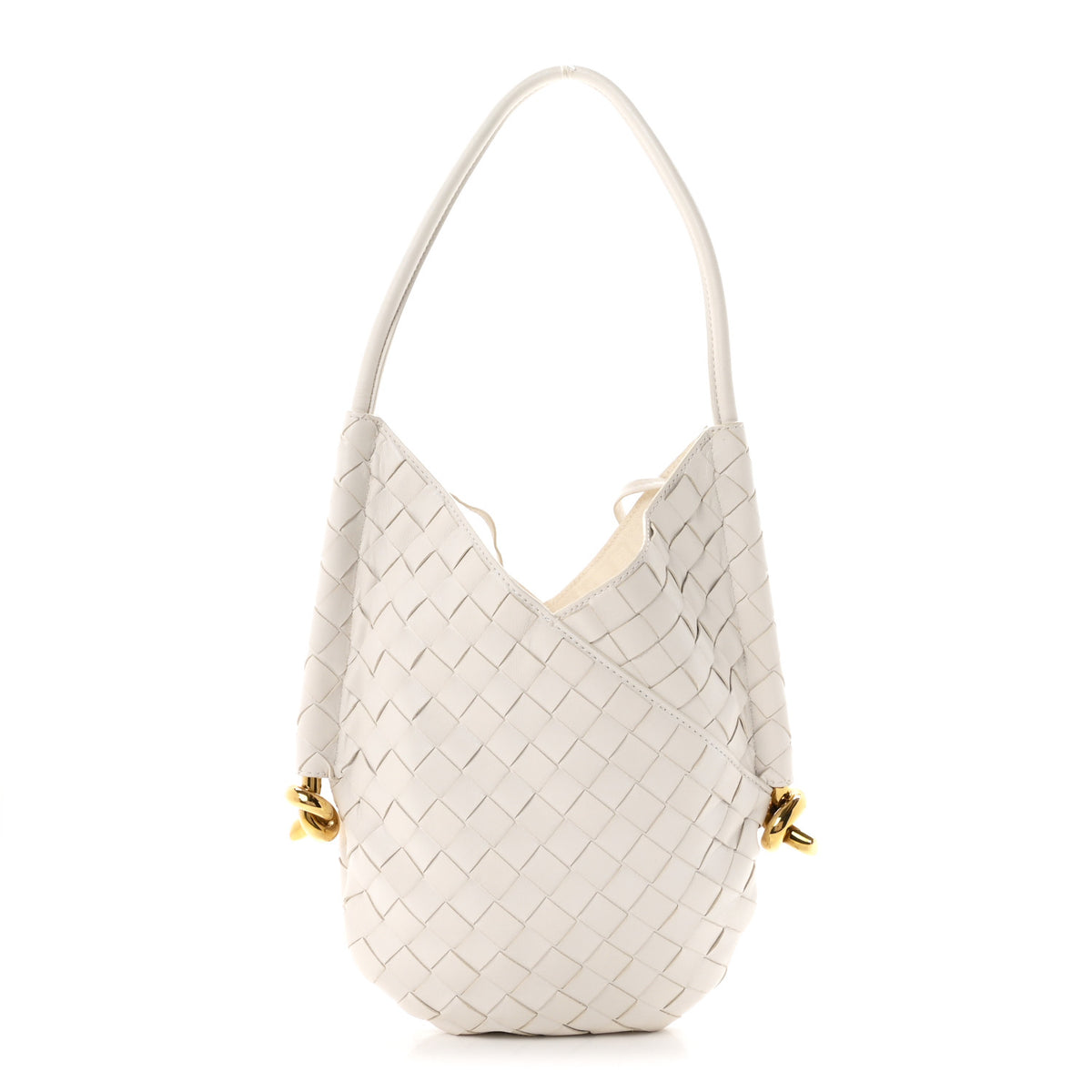 Nappa Intrecciato Small Solstice Hobo White