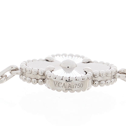 Van Cleef & Arpels 18K White Gold 5 Motifs Guilloche Vintage Alhambra Bracelet 4 of 5