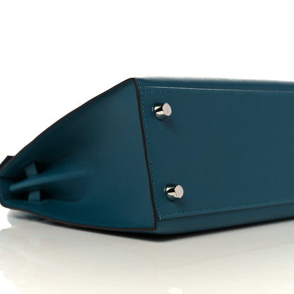 Hermes Madame Calfskin Verso Kelly Sellier 25 Vert Bosphore Sienne 8 of 10