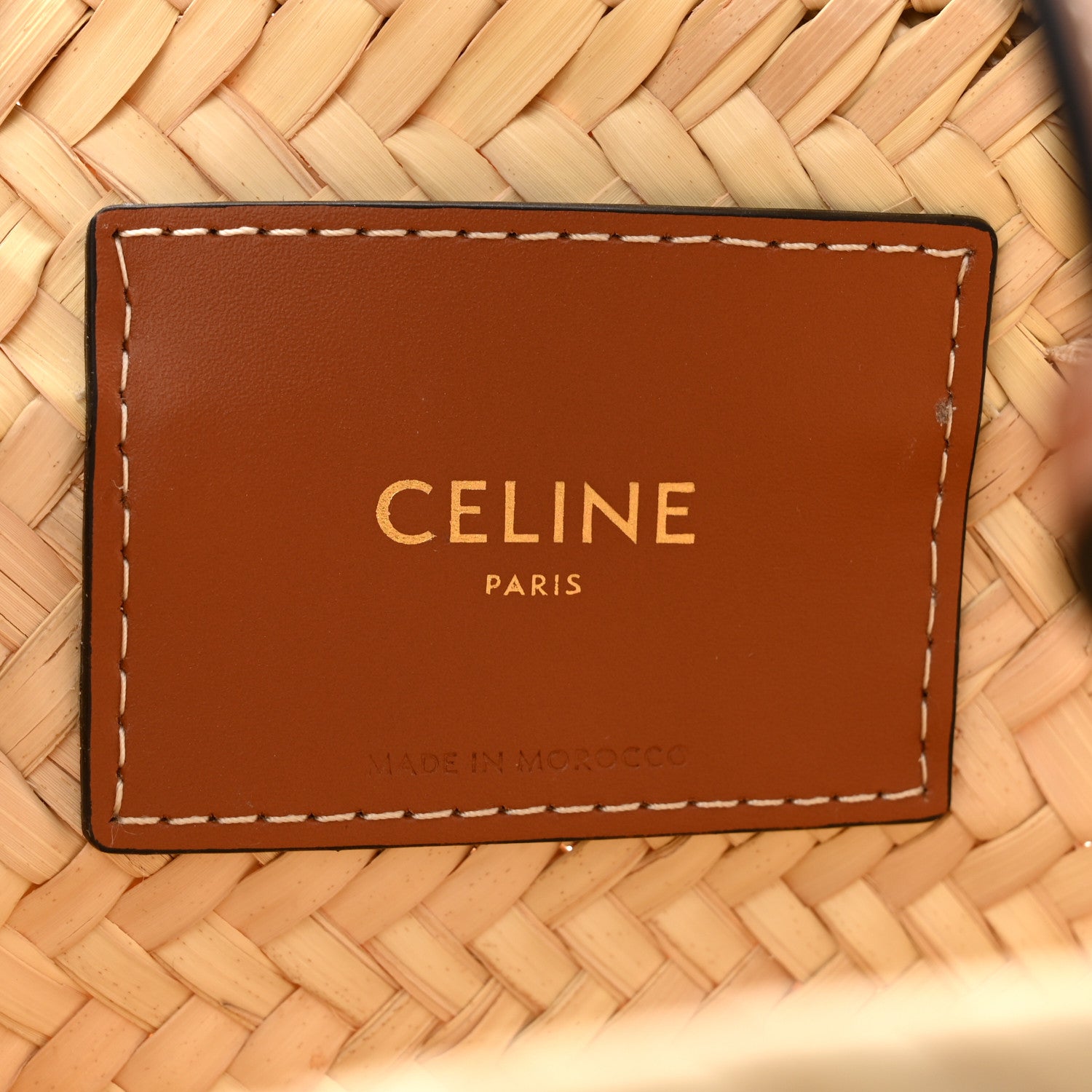 Celine Raffia Calfskin Triomphe Teen Panier Tan 6 of 9