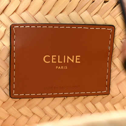 Celine Raffia Calfskin Triomphe Teen Panier Tan 6 of 9