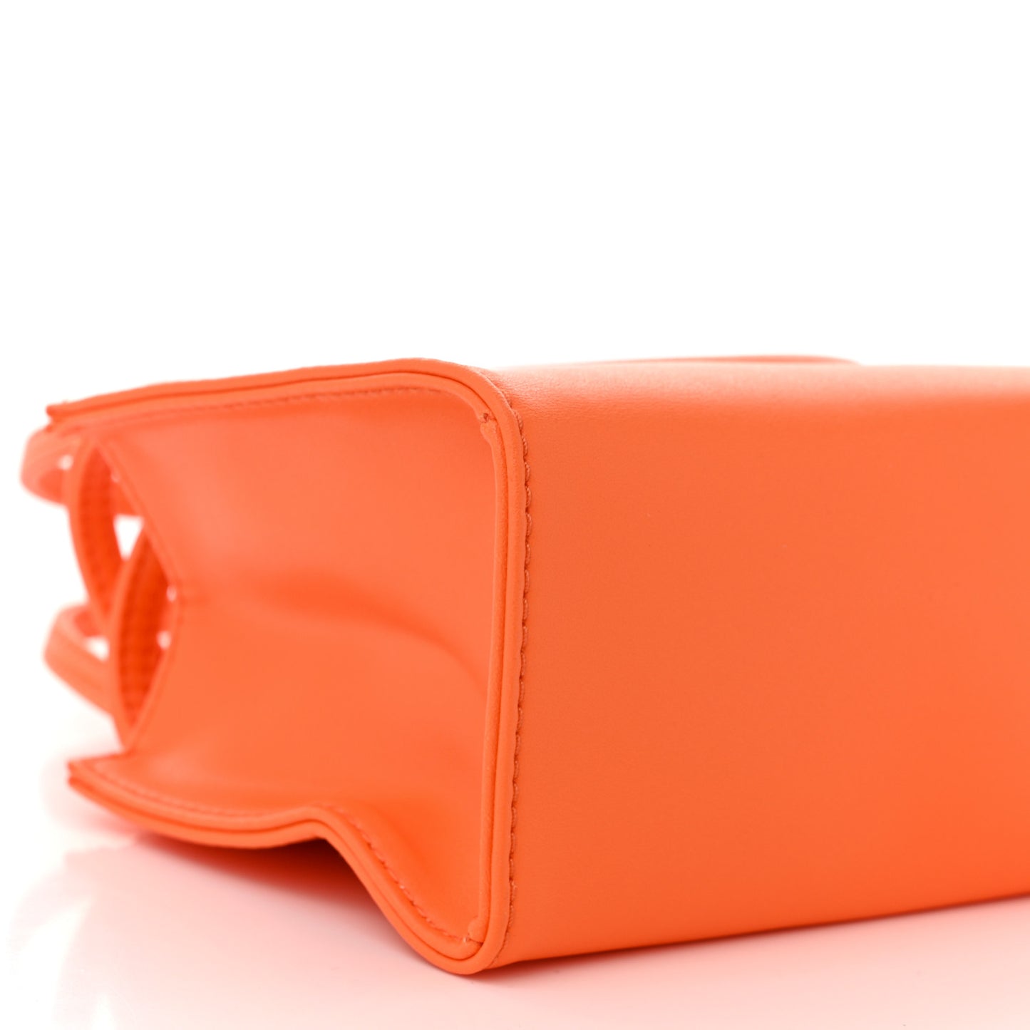 Vegan Leather Small Shopping Bag Orange