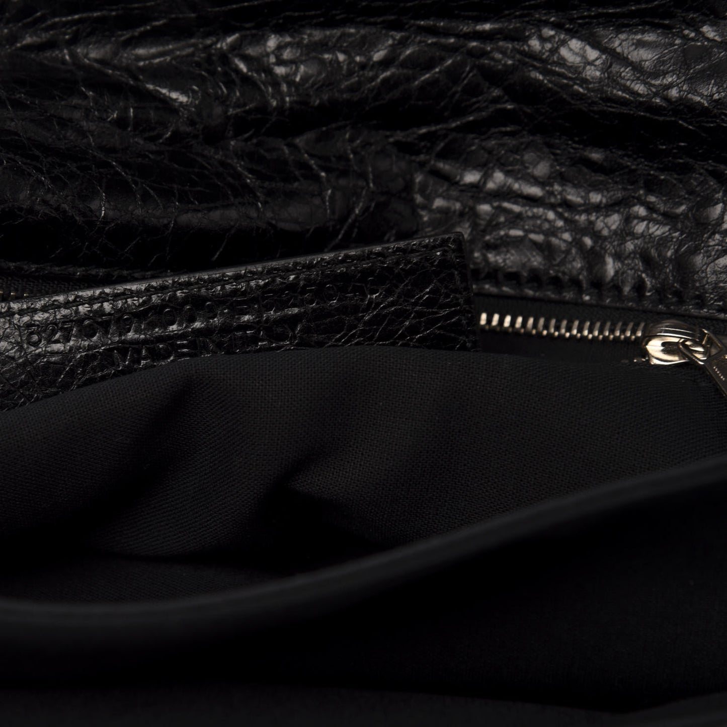 Agneau Giant 12 Silver Hardware Envelope Strap Clutch Black