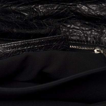 Balenciaga Agneau Giant 12 Silver Hardware Envelope Strap Clutch Black 7 of 10