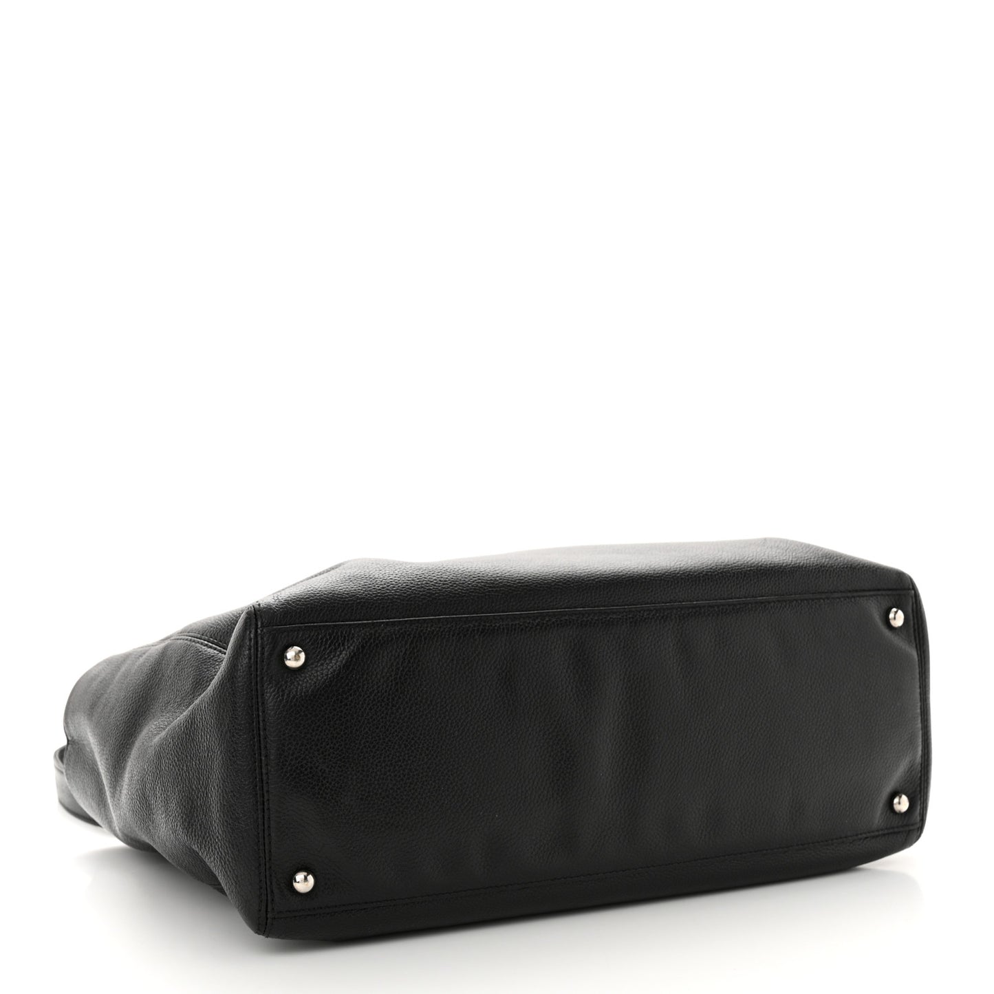 Calfskin Cerf Executive Shopper Tote Black