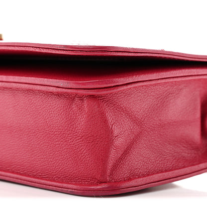 Chanel Sheepskin Chevron Quilted Vintage Mademoiselle Wallet On Chain WOC Dark Pink 11 of 13