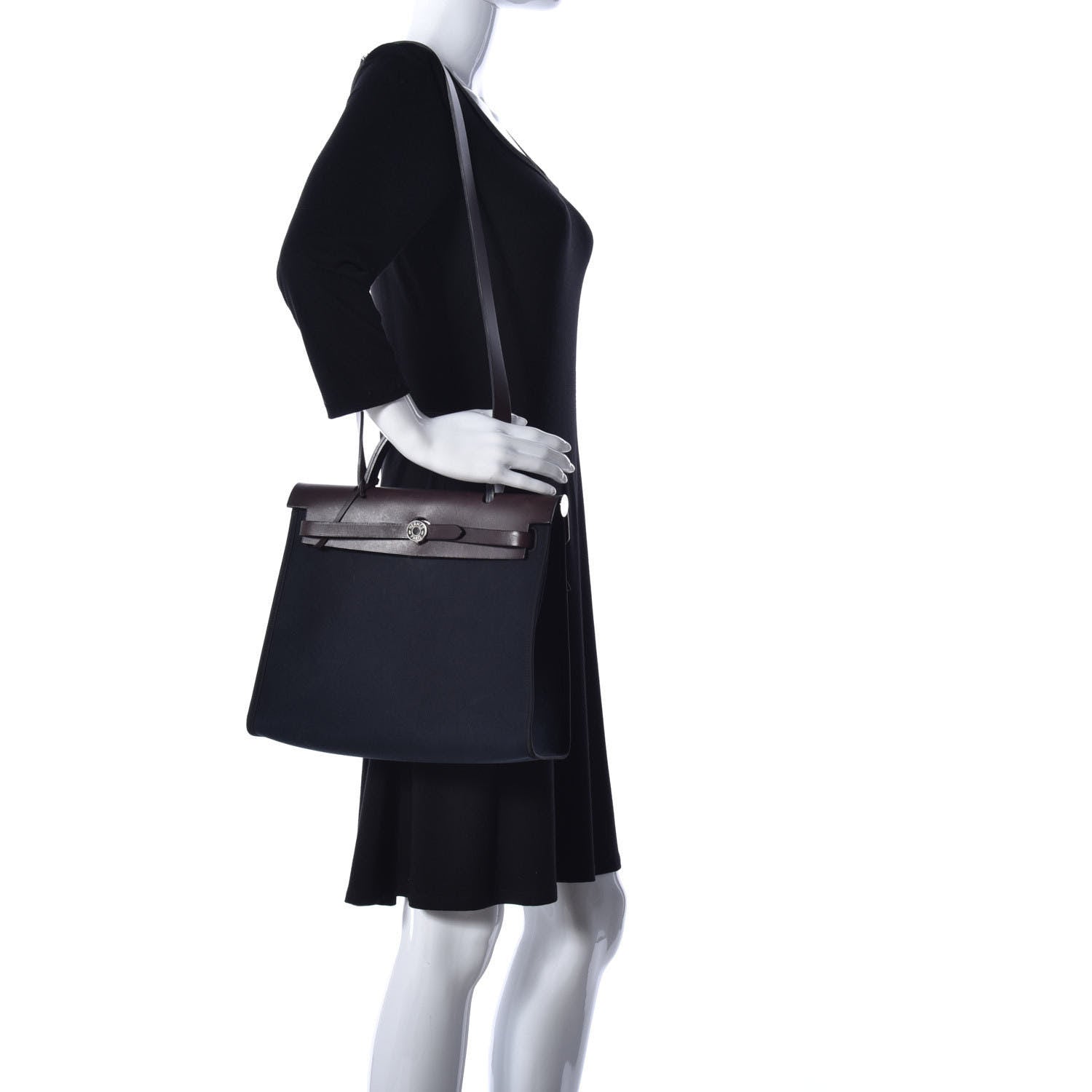 Hermes Toile Vache Hunter Herbag Zip 31 PM Black Ebene 2 of 11