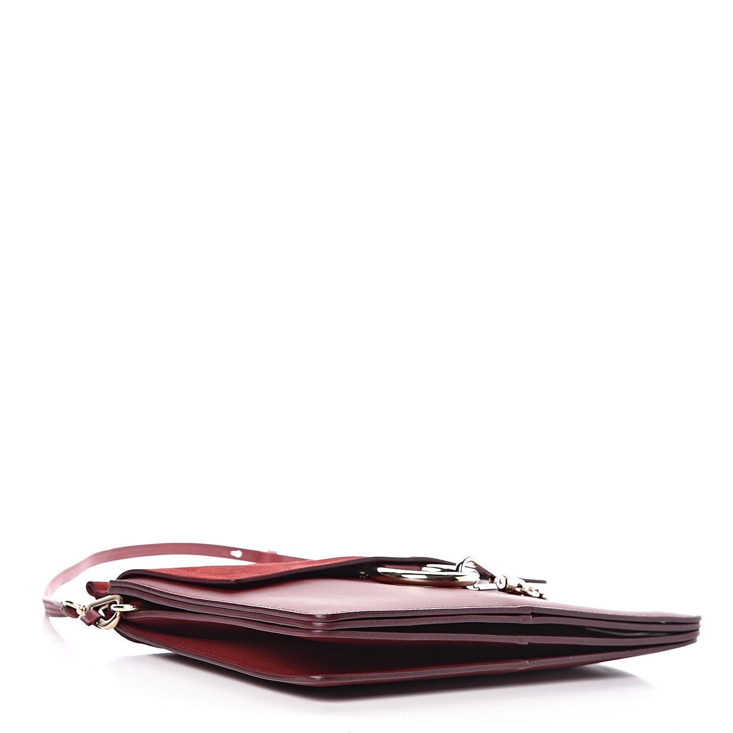 Calfskin Suede Medium Faye Shoulder Bag Plum Purple