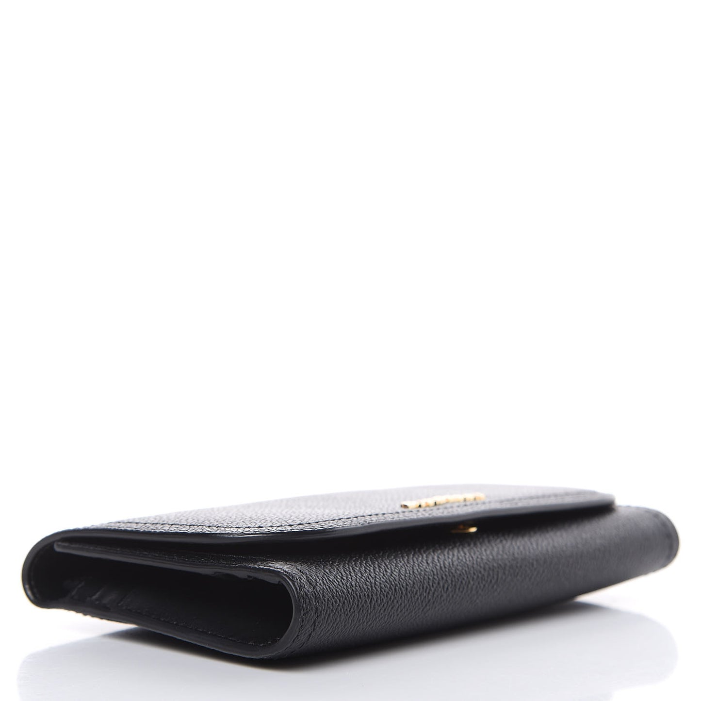 Grainy Calfskin Ashton Continental Flap Wallet Black