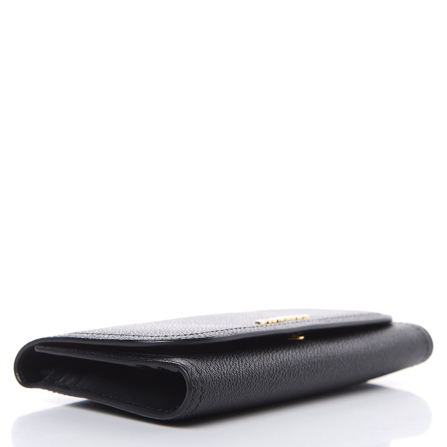 Burberry Grainy Calfskin Ashton Continental Flap Wallet Black 4 of 9