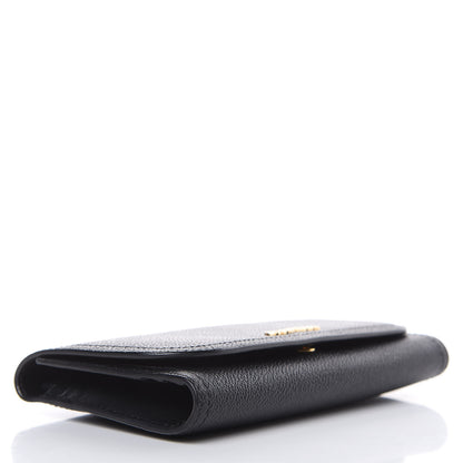 Burberry Grainy Calfskin Ashton Continental Flap Wallet Black 4 of 9