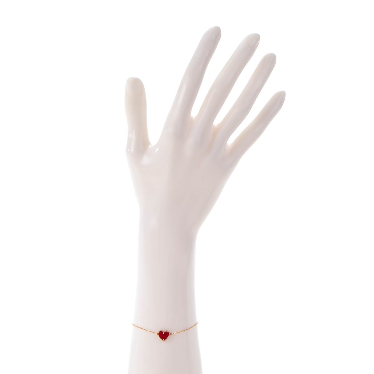 18K Rose Gold Carnelian Sweet Alhambra Heart Bracelet