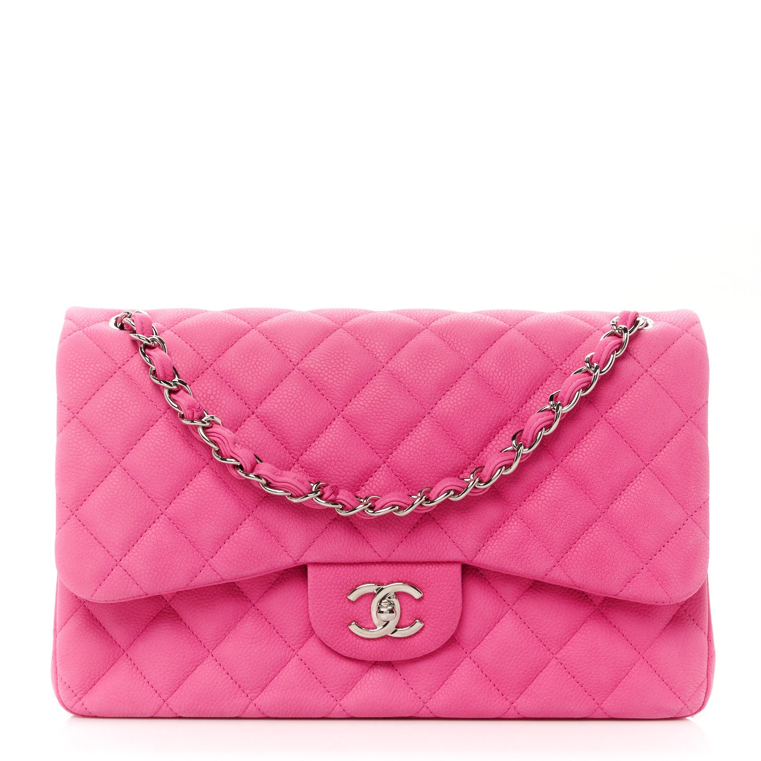 Chanel Iridescent Caviar Quilted Jumbo Double Flap Pink 1 of 14