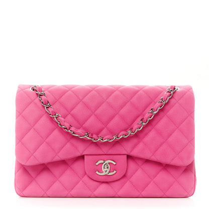 Chanel Iridescent Caviar Quilted Jumbo Double Flap Pink 1 of 14