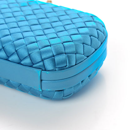 Bottega Veneta Satin Intrecciato Impero Knot Clutch Teal 7 of 7