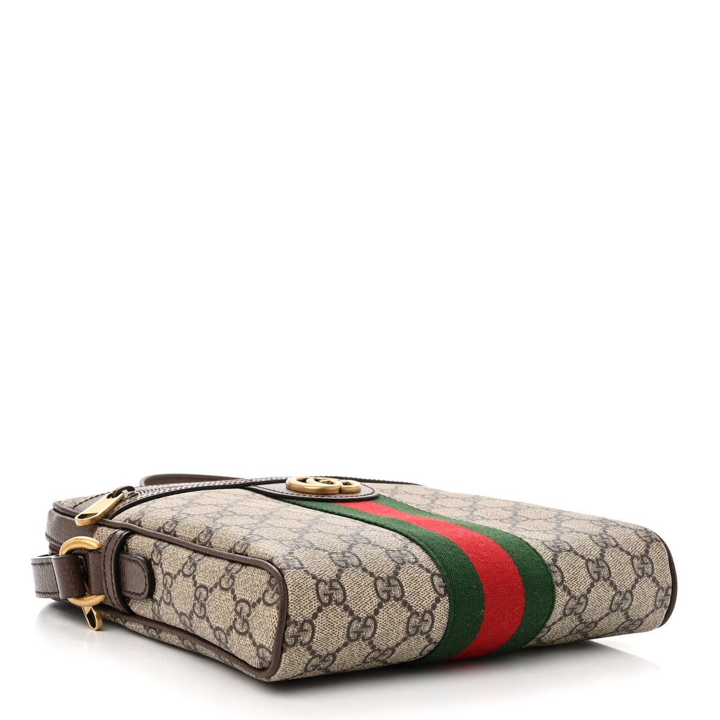 GG Supreme Monogram Web Small Ophidia Messenger Bag Brown