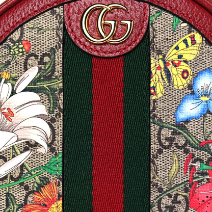 Gucci GG Supreme Monogram Web Flora Mini Ophidia Round Backpack Red 7 of 12