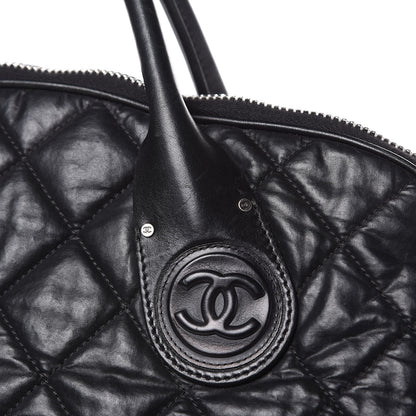 Chanel Coated Canvas Quilted Large Garment Travel Bag Black 15 of 16