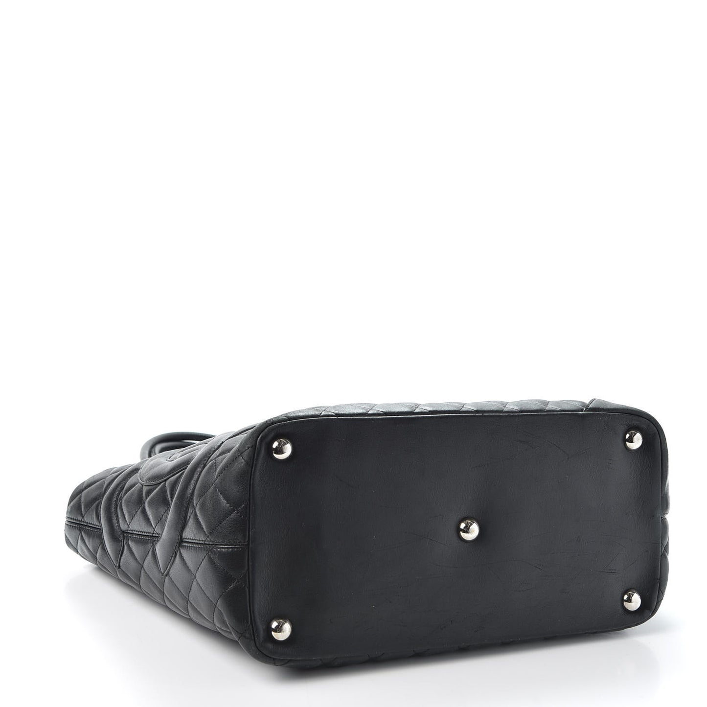 Calfskin Quilted Large Cambon Tote Black
