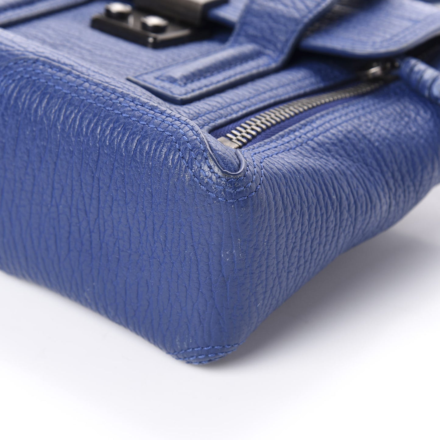 3.1 Textured Calfskin Mini Pashli Satchel Cobalt