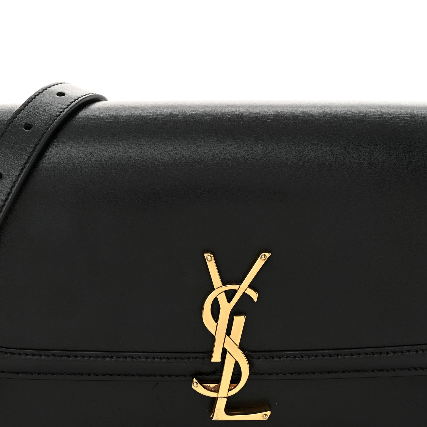 Saint Laurent Box Calfskin Monogram Medium Solferino Satchel Black 8 of 15