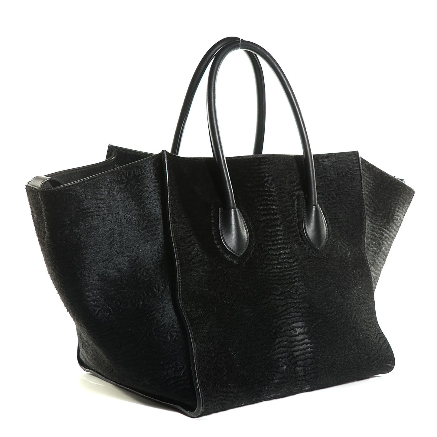 Astrakhan Pony Hair Medium Phantom Luggage Black