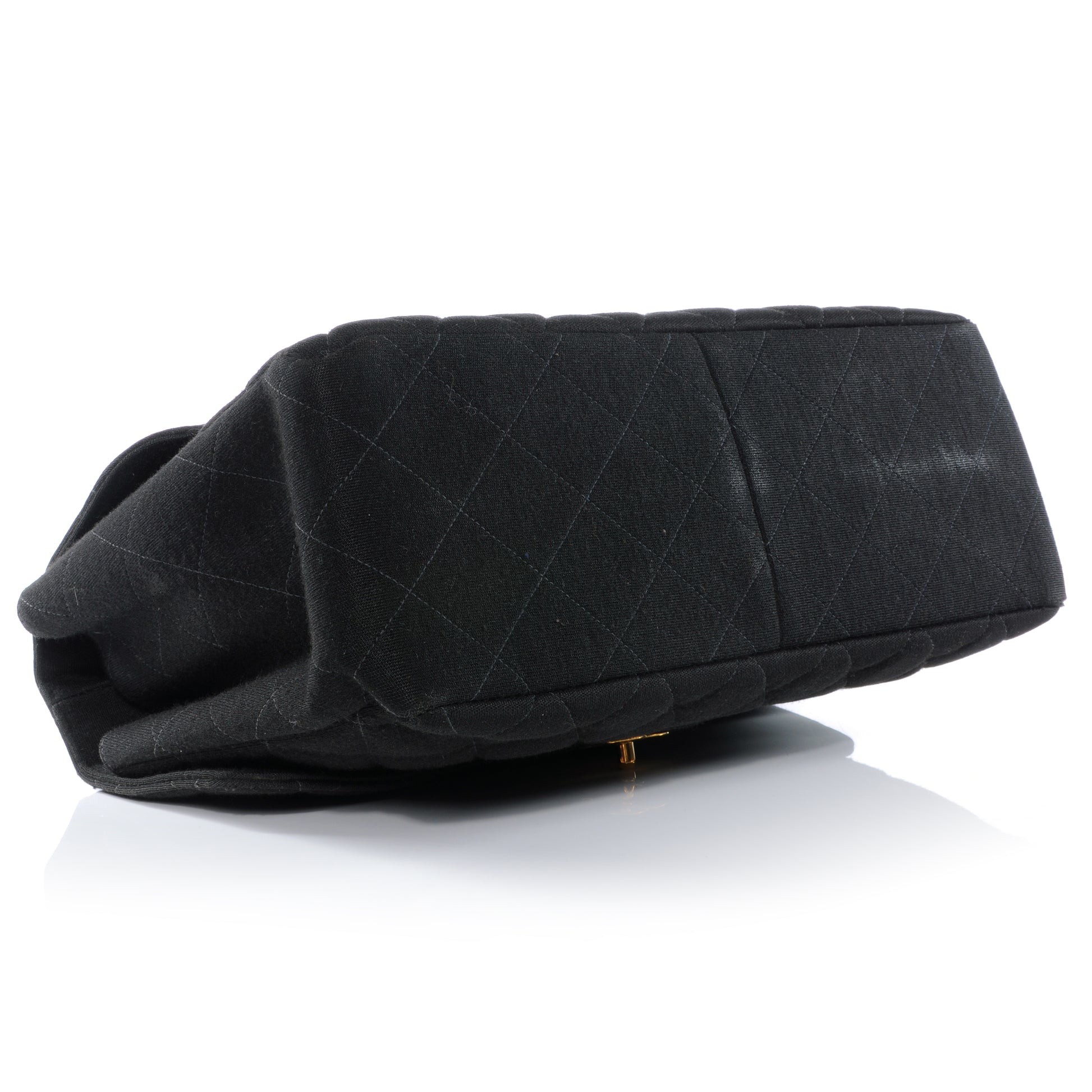 Chanel Jersey Double Sided Jumbo Flap Black 4 of 12