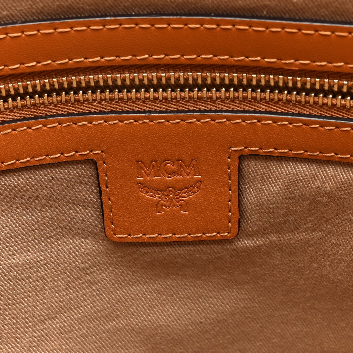 Visetos Large Zip Pouch Cognac