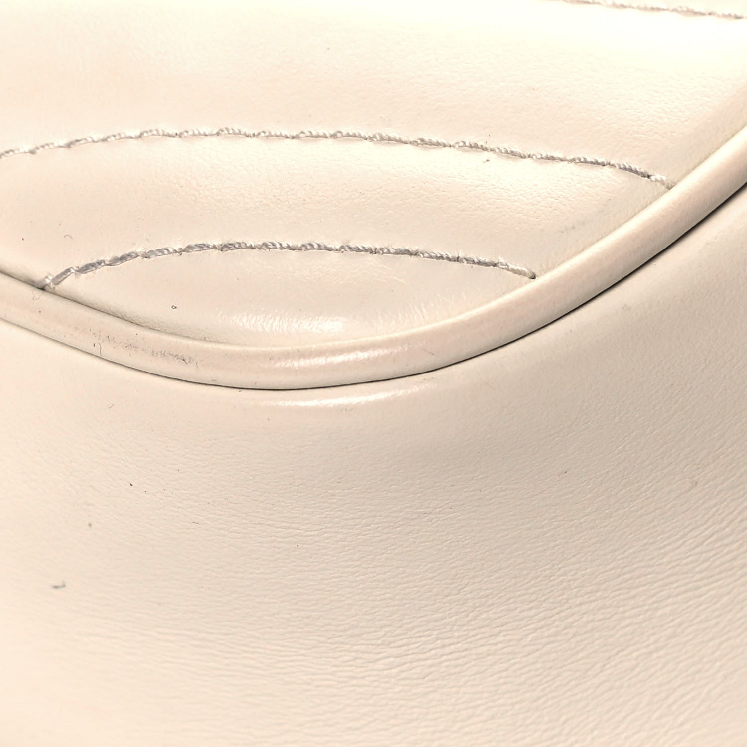Gucci Calfskin Matelasse Small GG Marmont Chain Shoulder Bag White 12 of 18