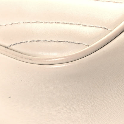 Gucci Calfskin Matelasse Small GG Marmont Chain Shoulder Bag White 12 of 18
