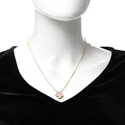 Van Cleef & Arpels 18K Yellow Gold Mother of Pearl Vintage Alhambra Pendant Necklace 2 of 6